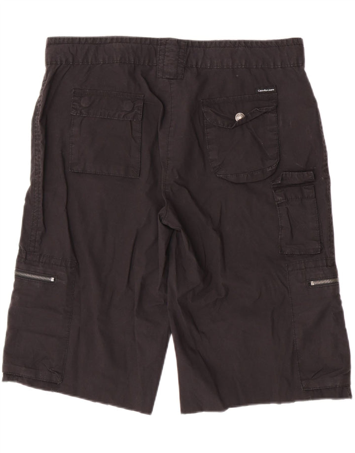 Ženske kratke kargo hlače Calvin Klein Jeans W32 Srednje crni pamuk