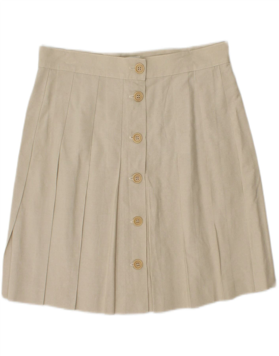 SISLEY Womens Pleated Skirt W30 Medium  Beige Viscose Vintage Sisley and Second-Hand Sisley from Messina Hembry 