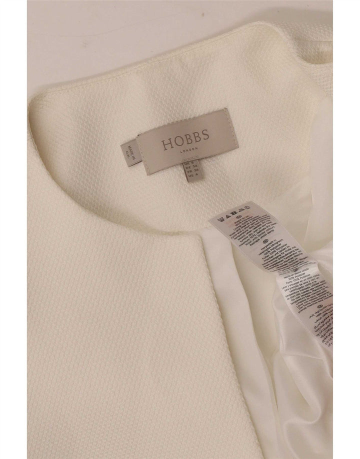 Hobbs ženska jakna s otvorenim bolero 3/4 rukava UK 8 Mali bijeli poliester