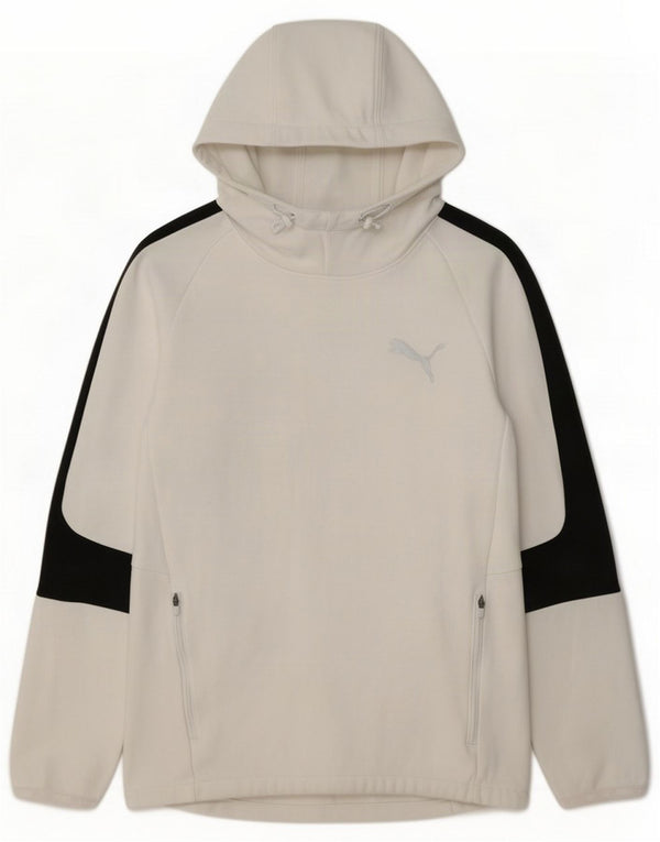 Puma Womens Hoodie Jumper UK 10 Small White Colourblock Cotton