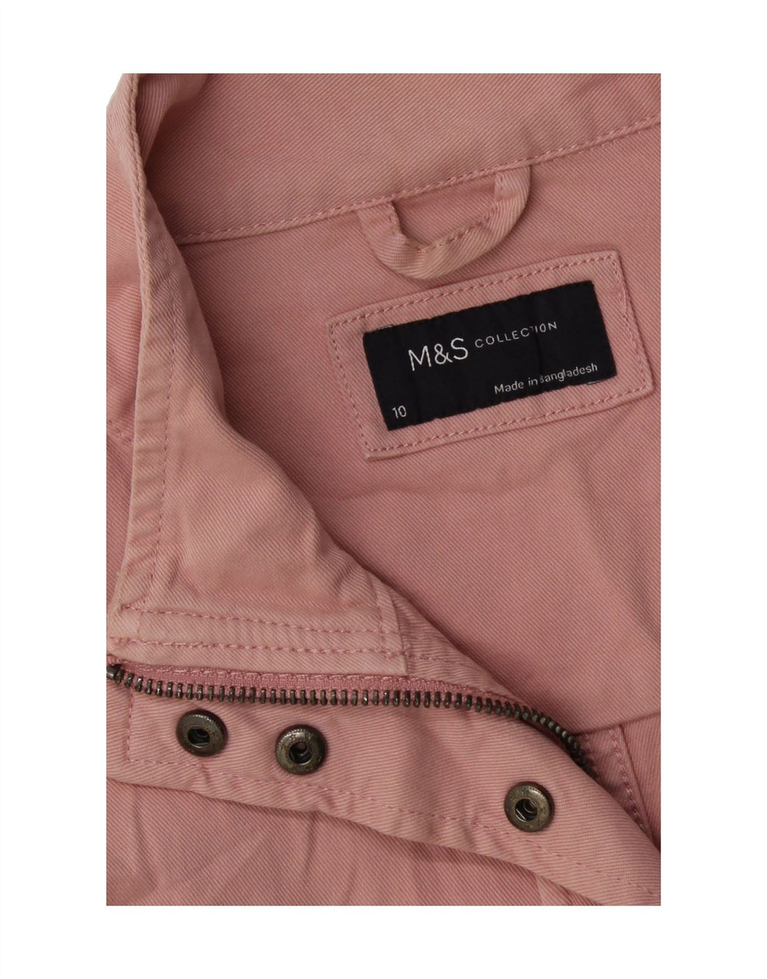 MARKS & SPENCER Womens Oversized Utility Jacket UK 10 Small Pink Cotton Vintage Marks & Spencer and Second-Hand Marks & Spencer from Messina Hembry 