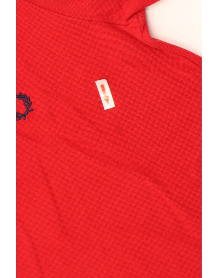 Fred Perry muška ragbi polo majica srednje crvene pamučne boje