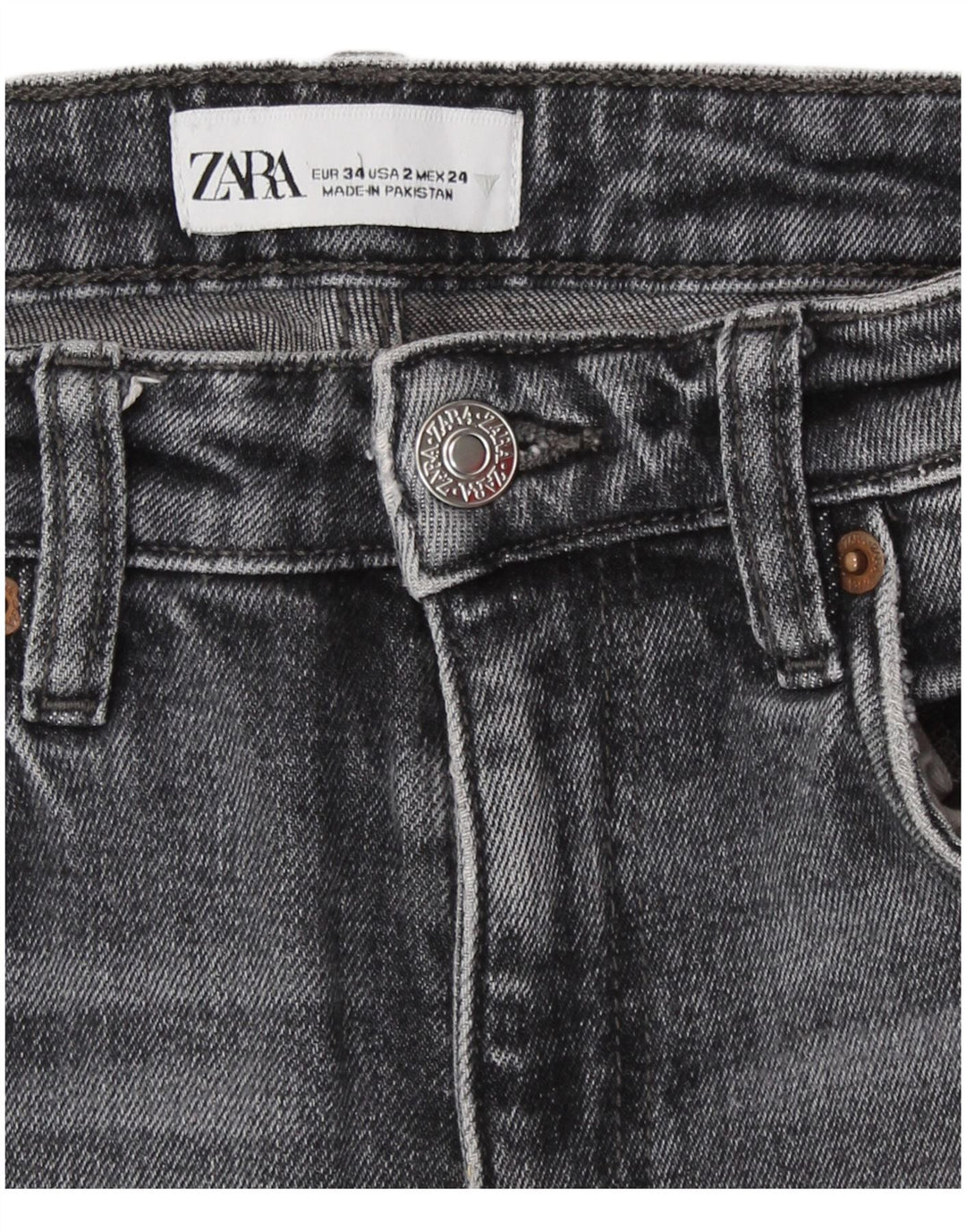 Ženske traperice Zara Bootcut EU 34 2XS W24 L26 sive