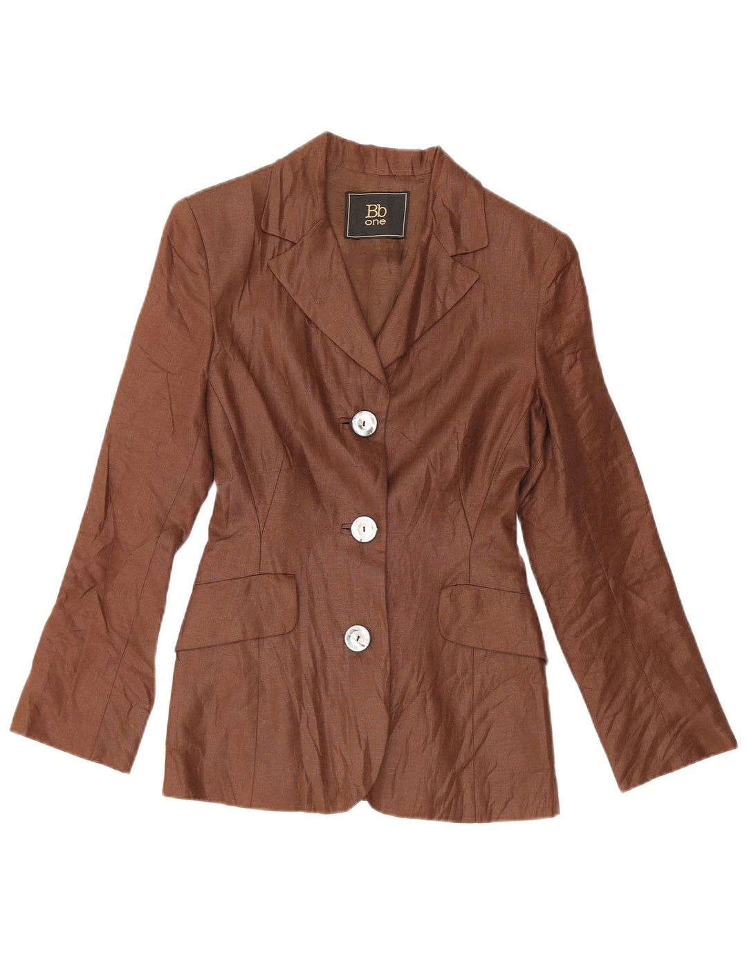 Vintage ženski sako sa 3 gumba UK 10 Mala smeđa