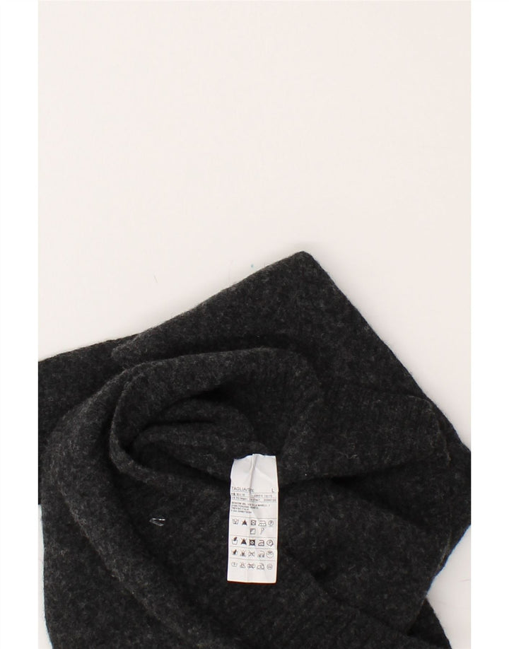 BENETTON Womens V-Neck Jumper Sweater UK 14 Large Grey Wool Vintage Benetton and Second-Hand Benetton from Messina Hembry 