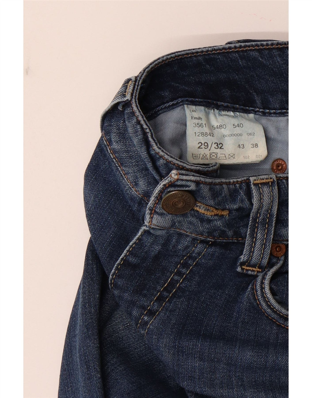 MUSTANG Womens Straight Jeans W29 L32 Blue Cotton