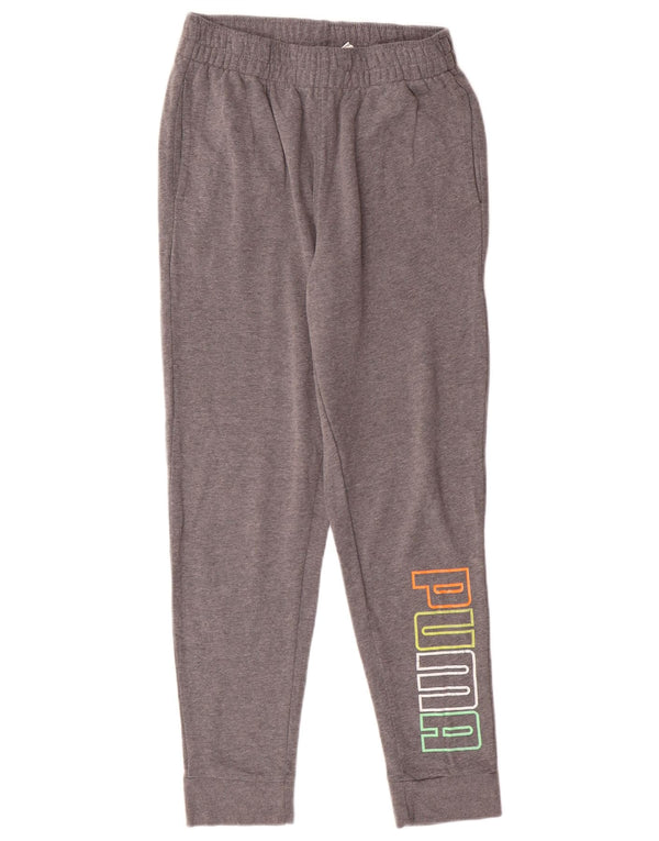 Puma Boys Graphic Trenirka Hlače Joggers 14-15 Year Large Grey Cotton