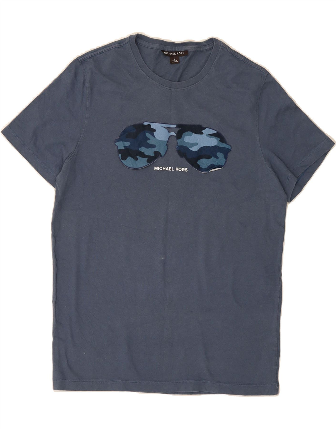 MICHAEL KORS Mens Graphic T-Shirt Top Medium Blue Cotton Vintage Michael Kors and Second-Hand Michael Kors from Messina Hembry 