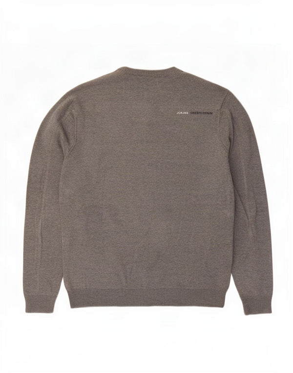 Jack & Jones muški džemper s dugmadima i ovratnikom XL sivi