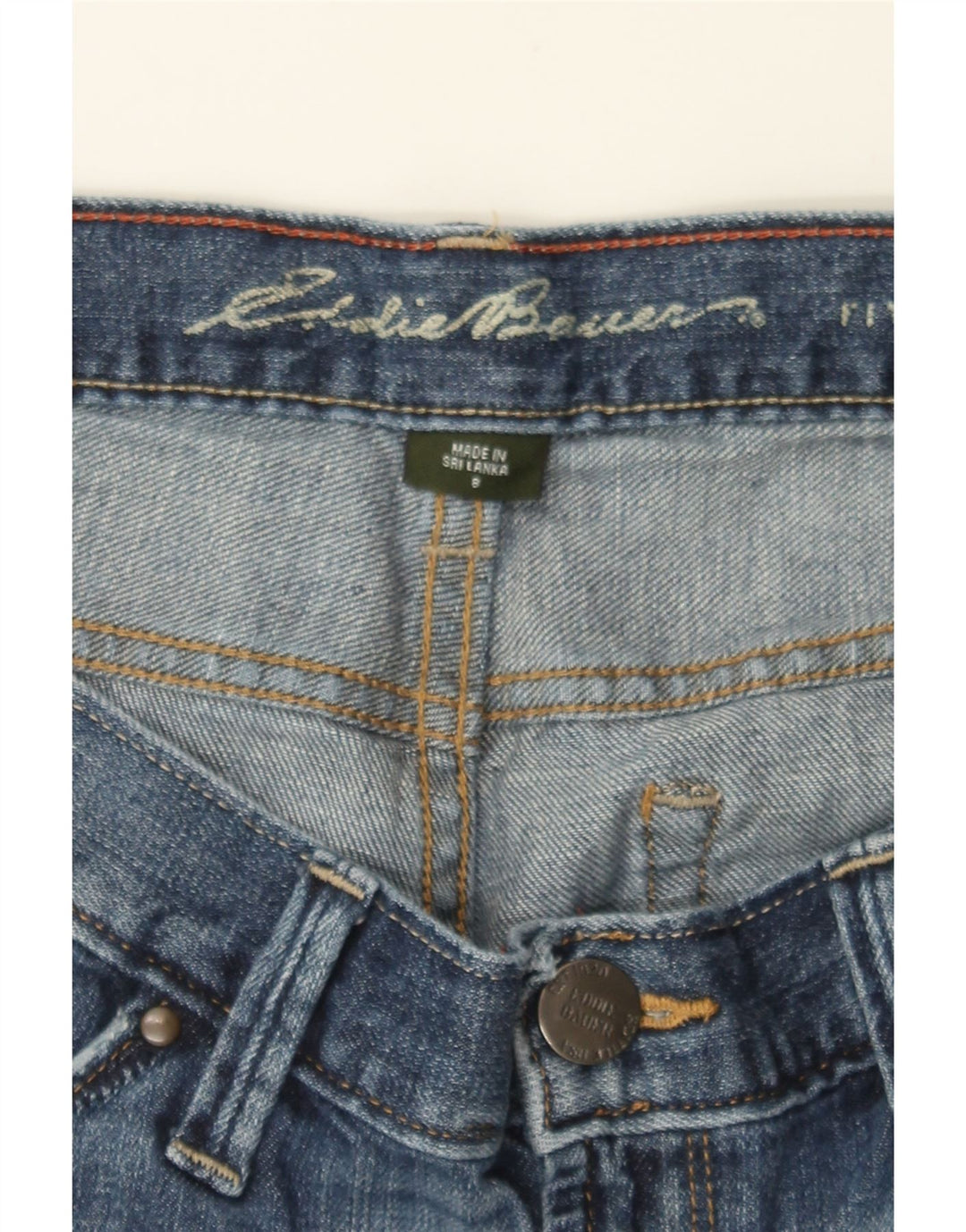 EDDIE BAUER Womens Denim Shorts US 8 Medium W34 Navy Blue Cotton Vintage Eddie Bauer and Second-Hand Eddie Bauer from Messina Hembry 