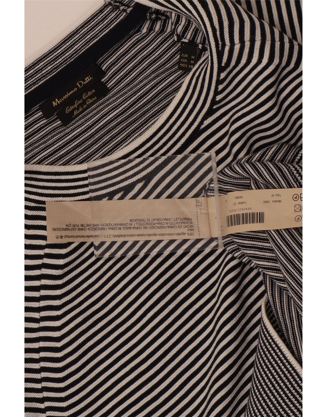 Massimo Dutti, muški pulover s okruglim izrezom, pamuk srednje plave pruge