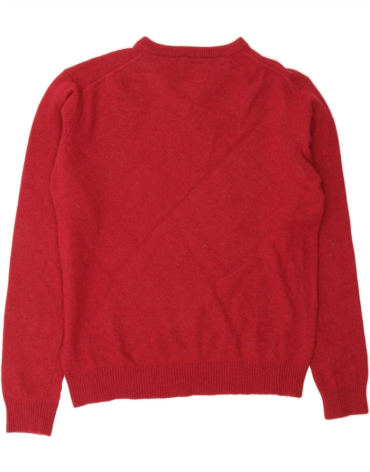 JOULES Mens V-Neck Jumper Sweater Large Red Wool Vintage Joules and Second-Hand Joules from Messina Hembry 