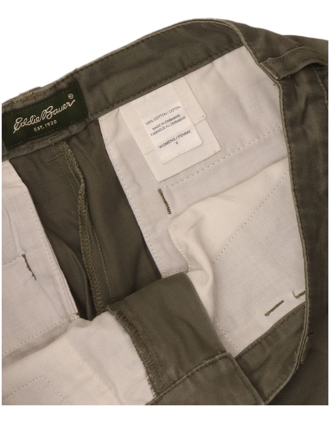 Eddie Bauer Ženske ležerne kratke hlače US 6 srednje W30 Kaki pamuk