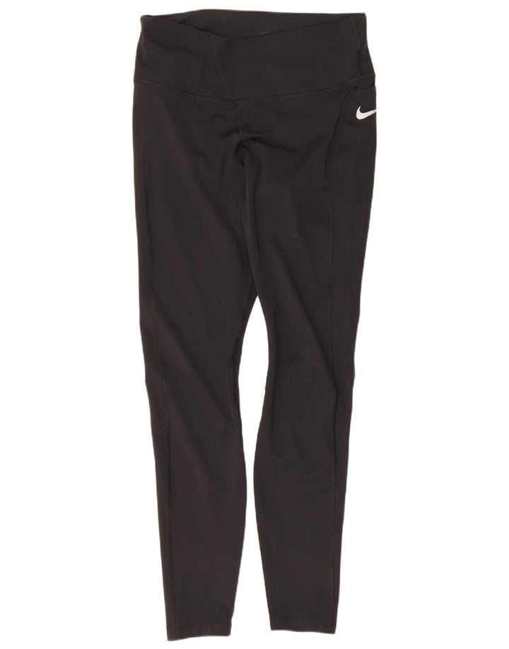 Nike Ženske Dri Fit Leggings UK 12 Srednje crni poliester