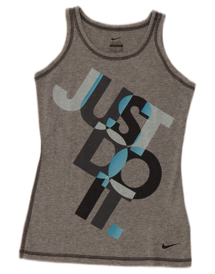 Nike Boys Graphic Vest Top 8-9 Years Small Grey Pamuk