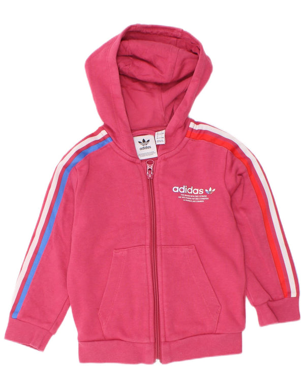 Adidas pulover s kapuljačom s patentnim zatvaračem za djevojčice, 12-18 mjeseci, ružičasti pamuk