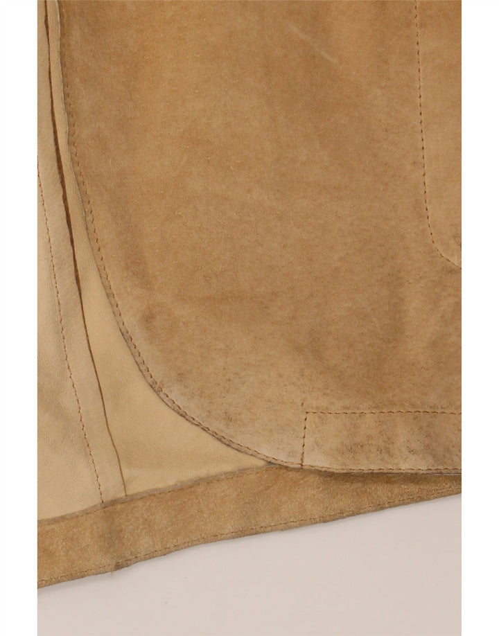 VINTAGE muška jakna od brušene kože s 3 gumba UK 44 2XL bež koža