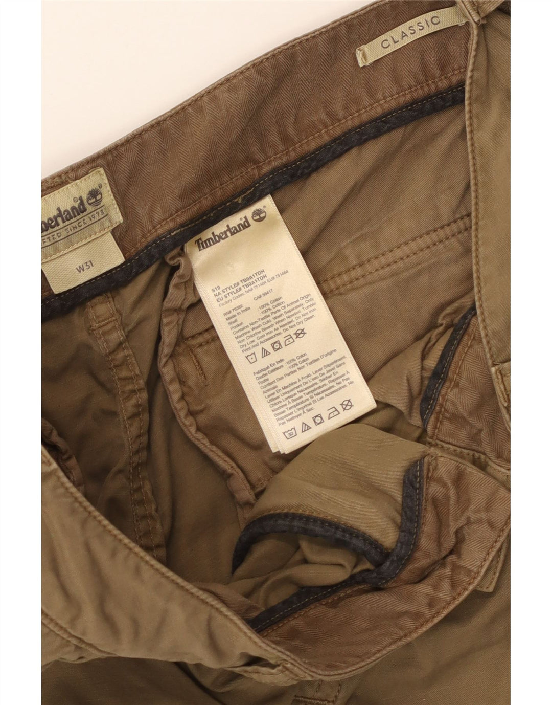 TIMBERLAND Muške klasične kargo kratke hlače W31, srednji kaki pamuk