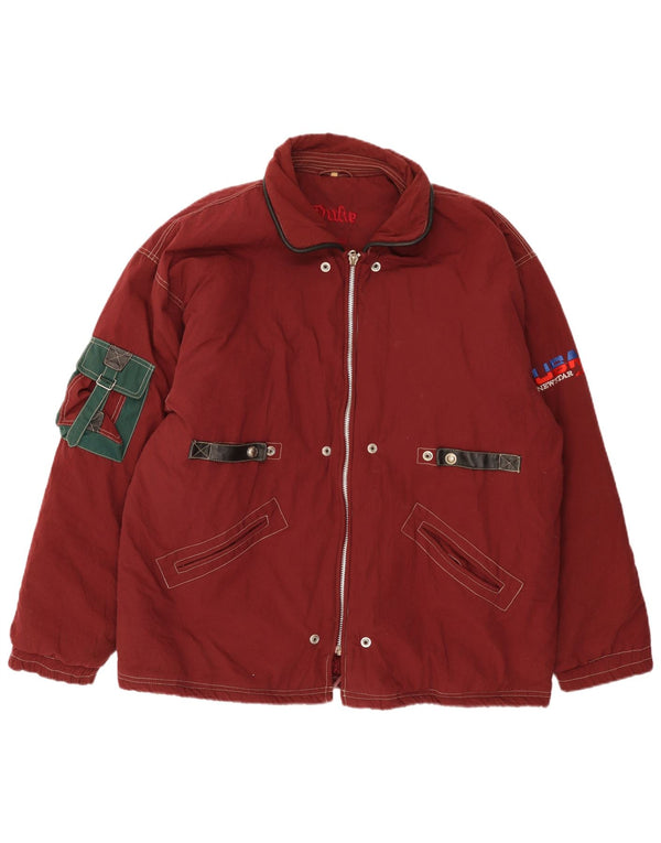 Duke Mens Windbreaker Jacket UK 44 2XL Burgundy Cotton