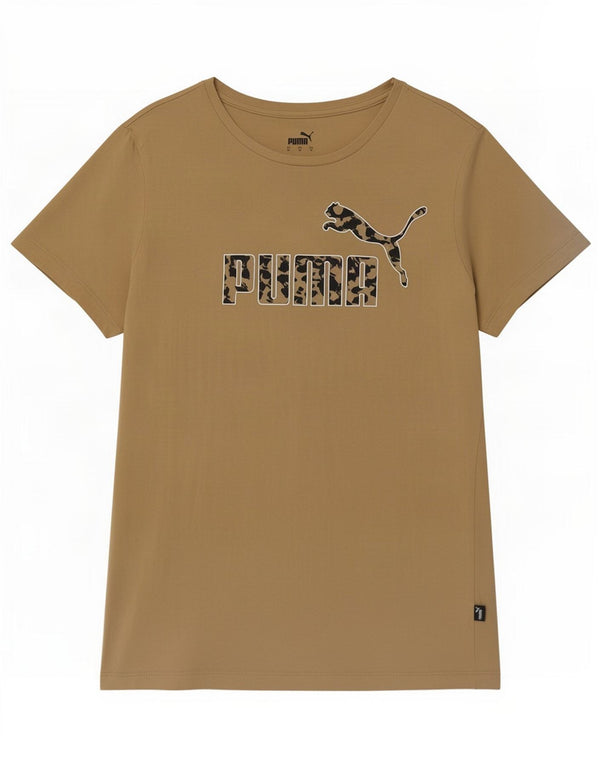 Puma Womens Graphic T-Shirt Top UK 10 Small Beige