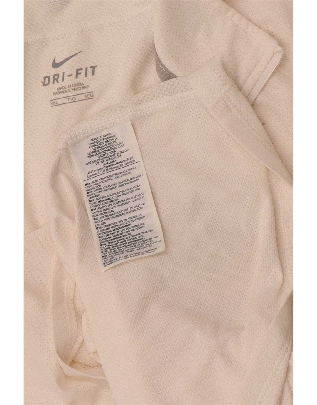Nike Dri Fit majica kratkih rukava s patentnim izrezom 2XL bijeli poliester