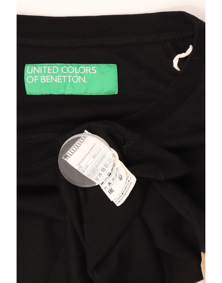 Benetton ženska majica s kratkim rukavima UK 16 Veliki crni blok boja