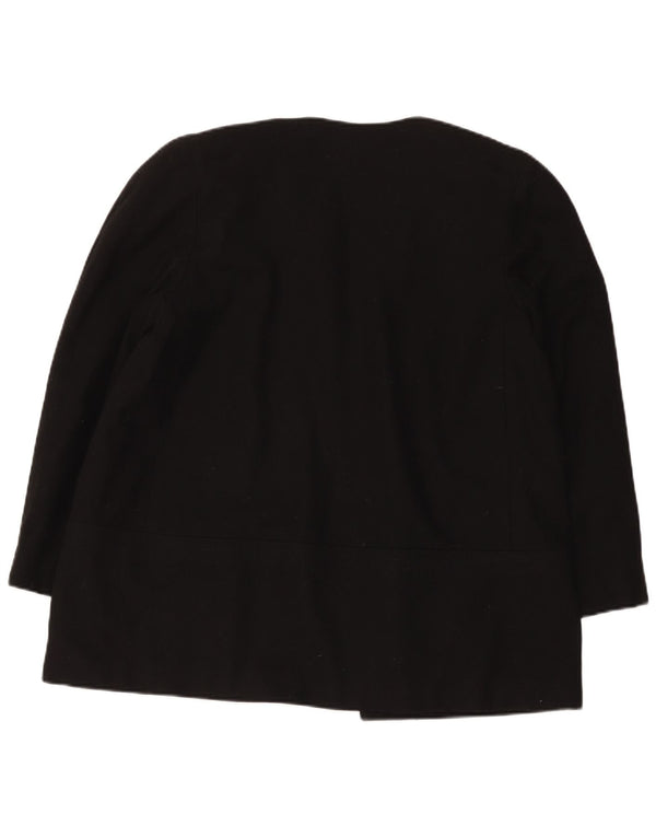 Luisa Spagnoli Womens Open Blazer Jacket UK 14 Medium Black Wool