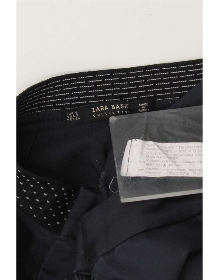 Zara ženske uske chino hlače male W26 L27 tamnoplavi poliester