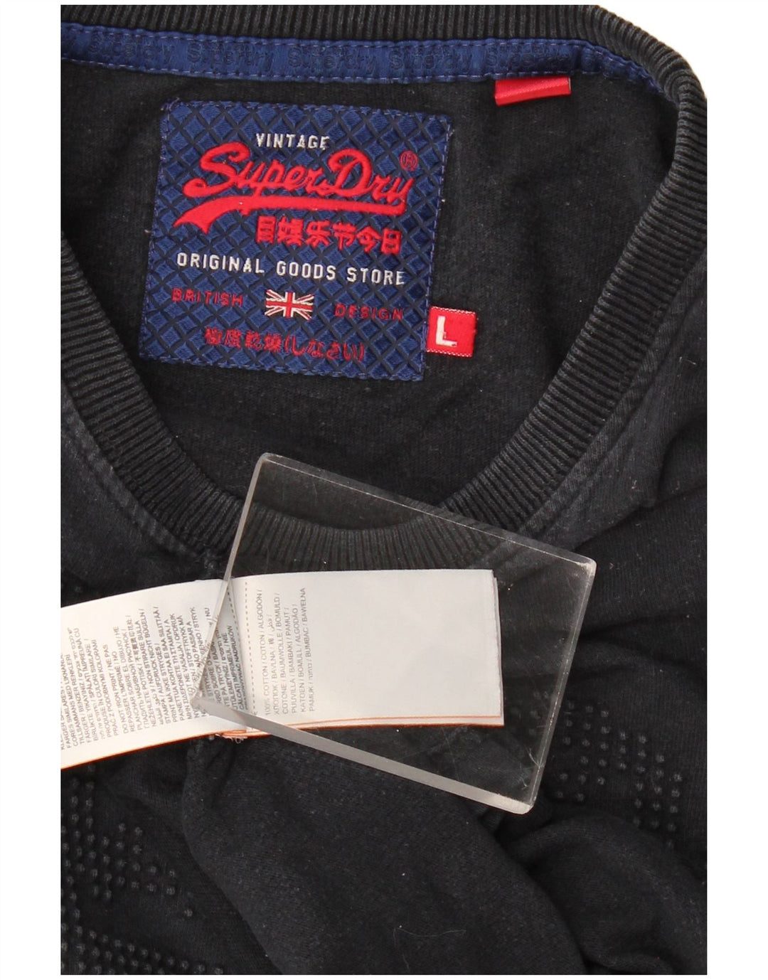 Superdry muška grafička majica dugih rukava, veliki crni pamuk