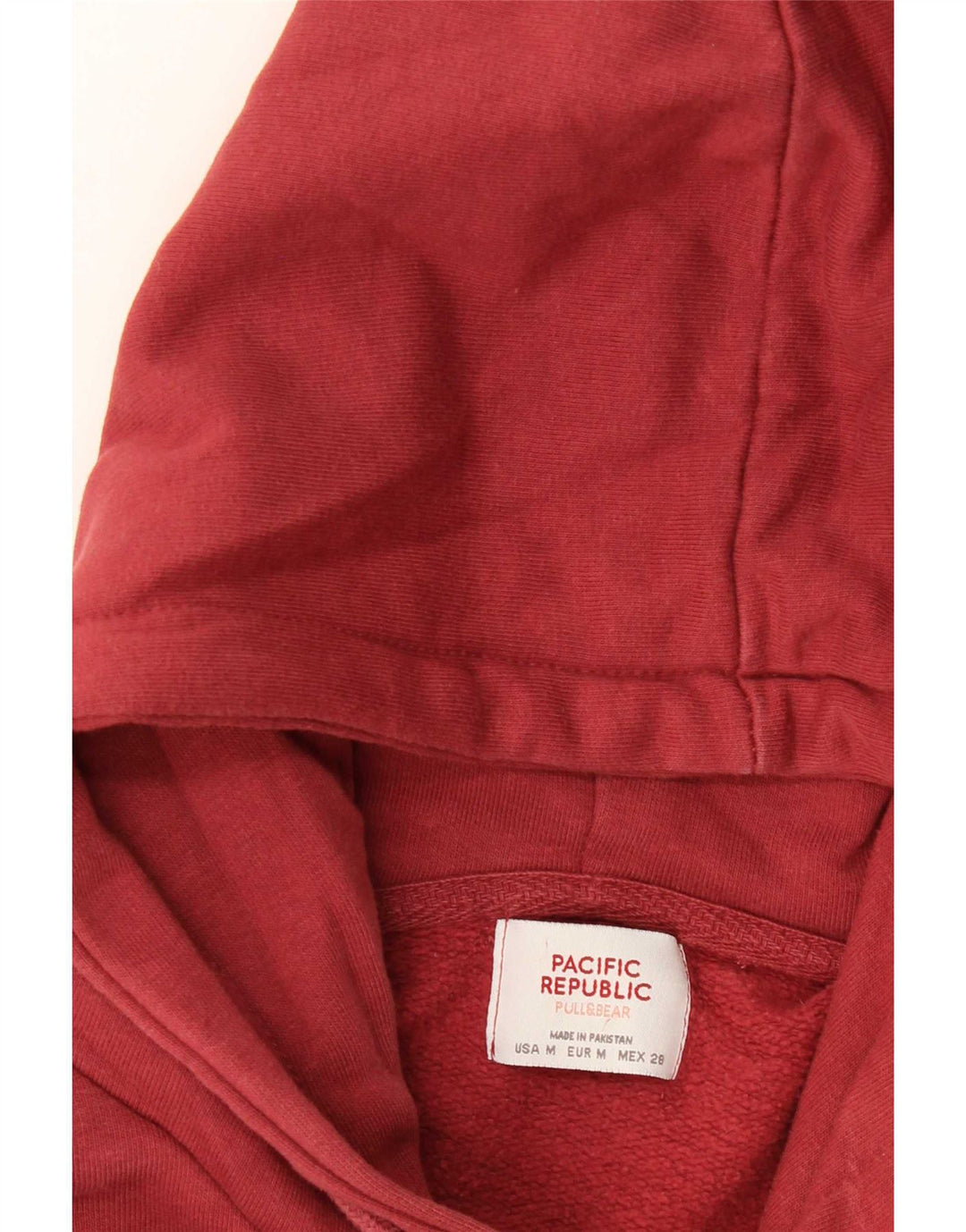 Pull & Bear ženska prekomjerna kratka majica s kapuljačom UK 14 Srednje crvena