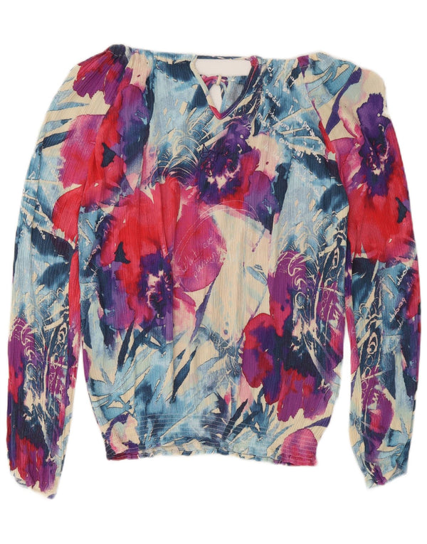 Ženska grafička majica s otvorenim ramenima Desigual UK 10 malih raznobojnih cvjetnih