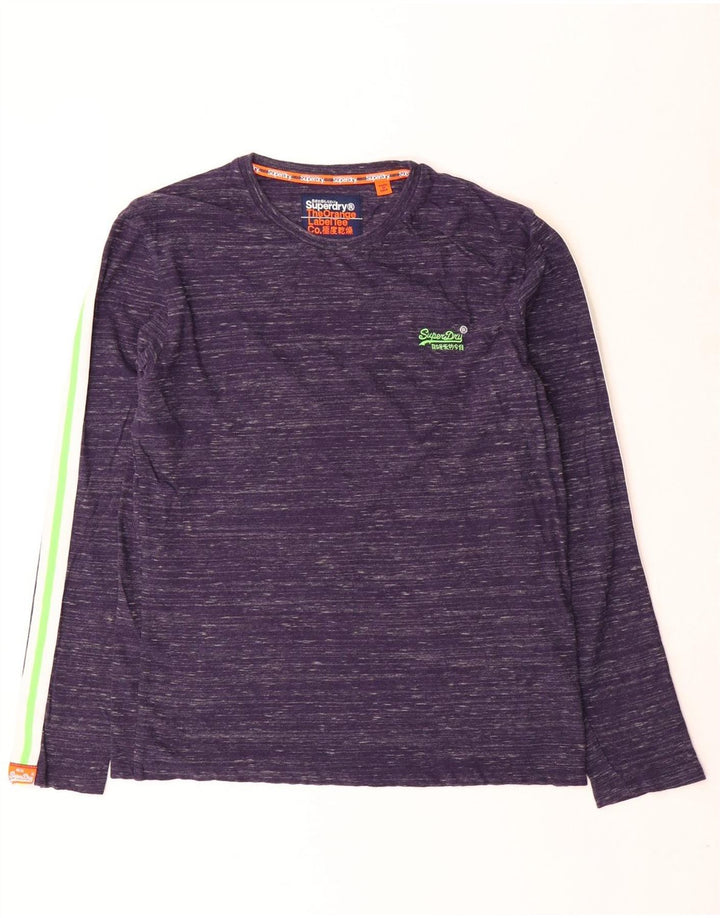 Superdry muška majica dugih rukava, veliki tamnoplavi flekasti pamuk