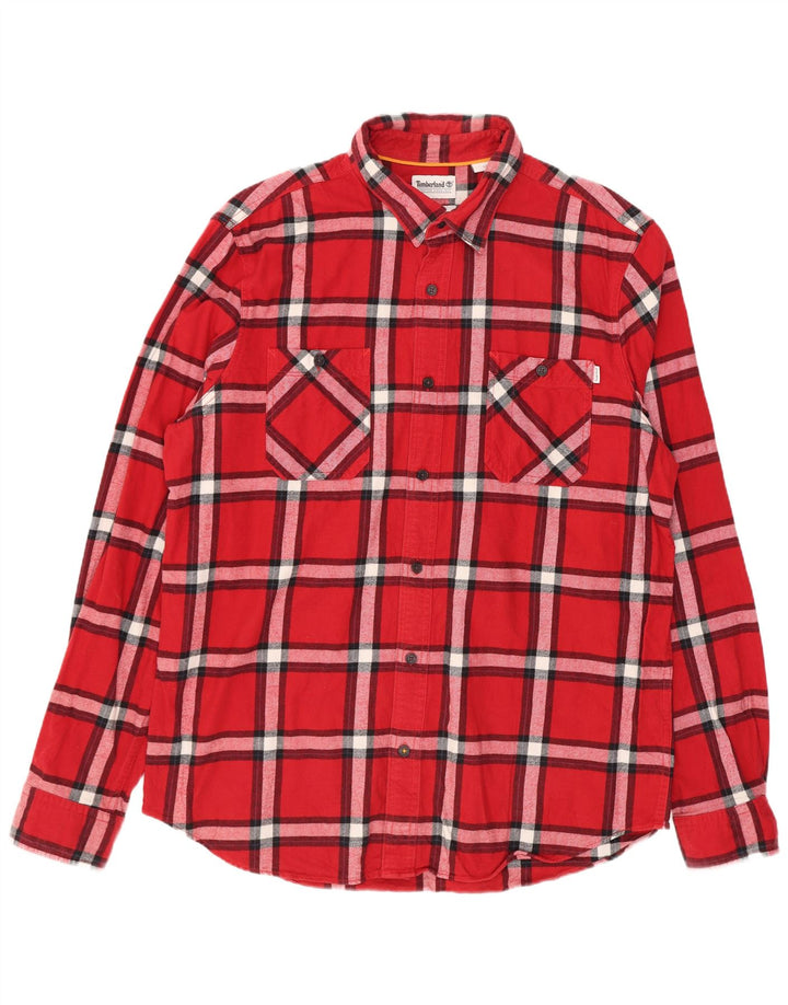 Timberland muška flanelska košulja standardnog kroja, veliki crveni karirani pamuk