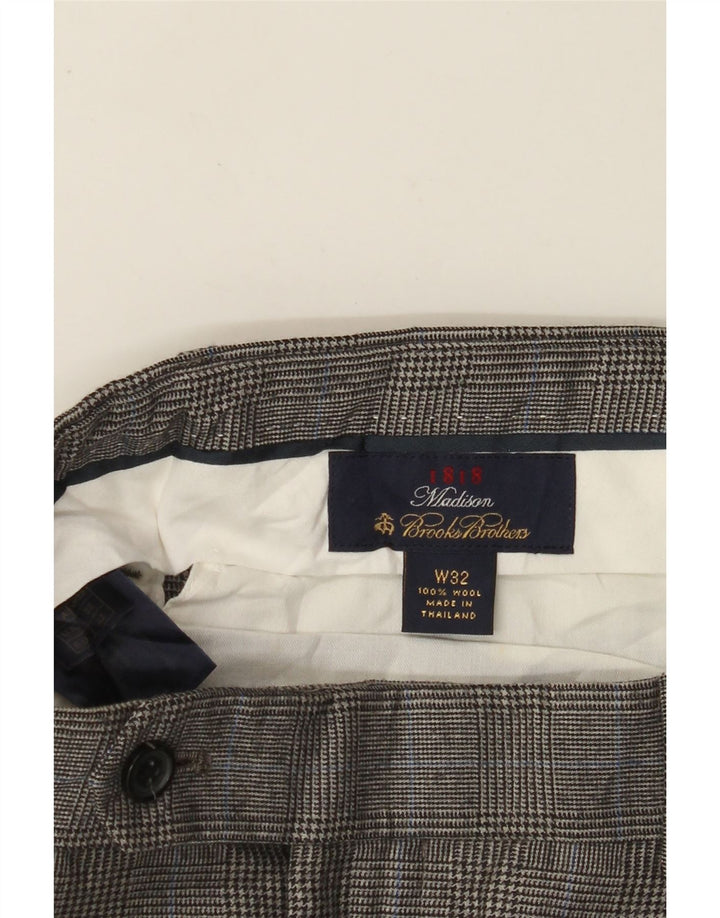 BROOKS BROTHERS Muške hlače s štipaljkama Madison W32 L29 Siva houndstooth