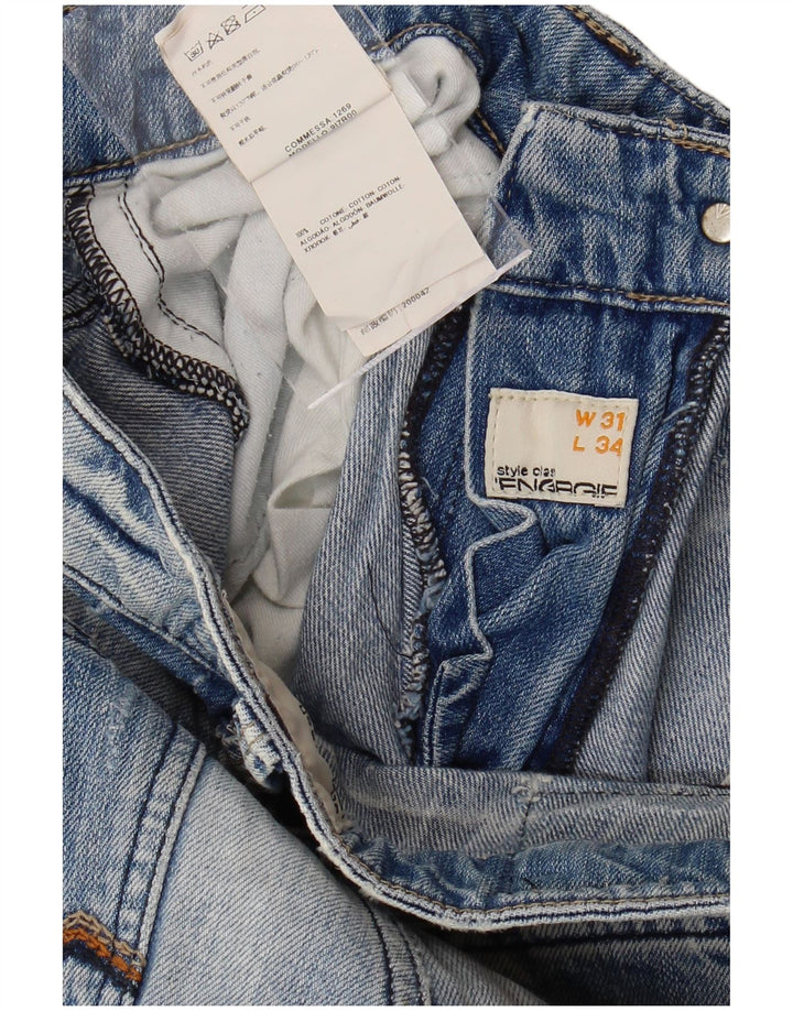 ENERGIE Womens Distressed Straight Jeans W31 L30 Blue Cotton