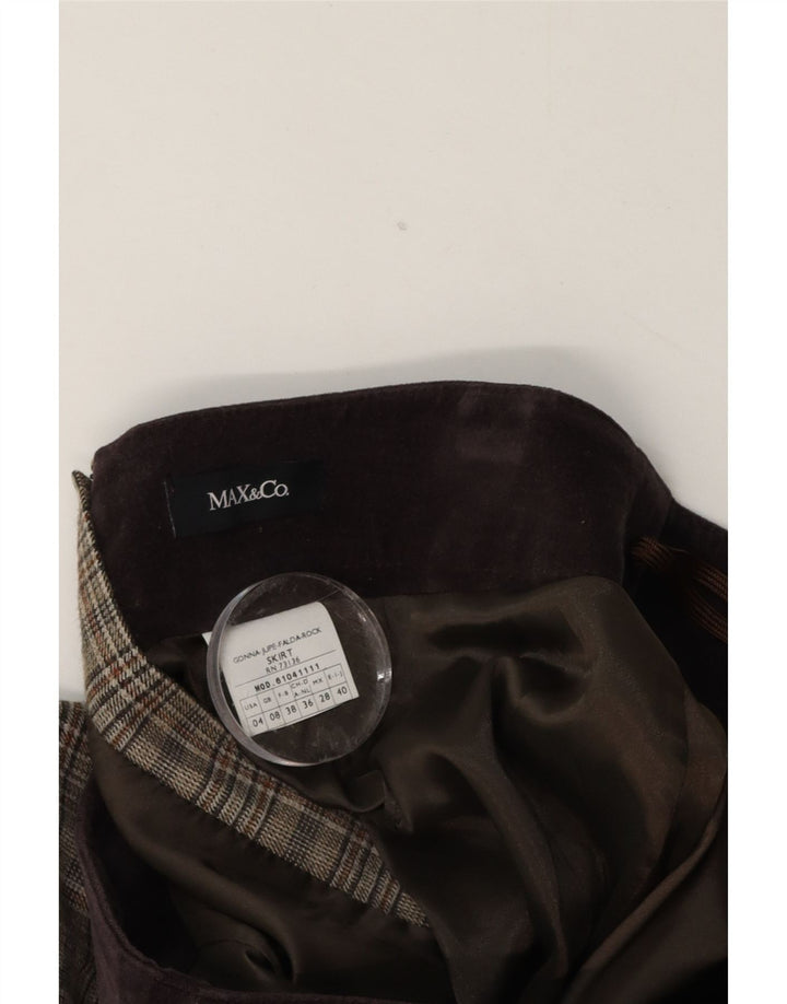 Max & Co. Ženska mini suknja UK 8 Mala W28 smeđa karirana