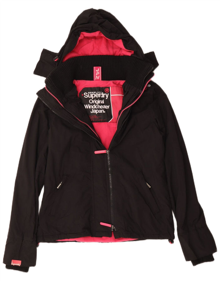 Superdry ženska jakna vjetrovka s kapuljačom UK 14 srednje crna
