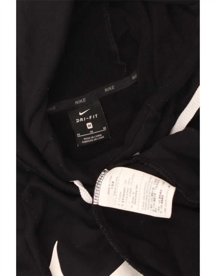 Nike Dri Fit grafički džemper s kapuljačom Srednji crni poliester