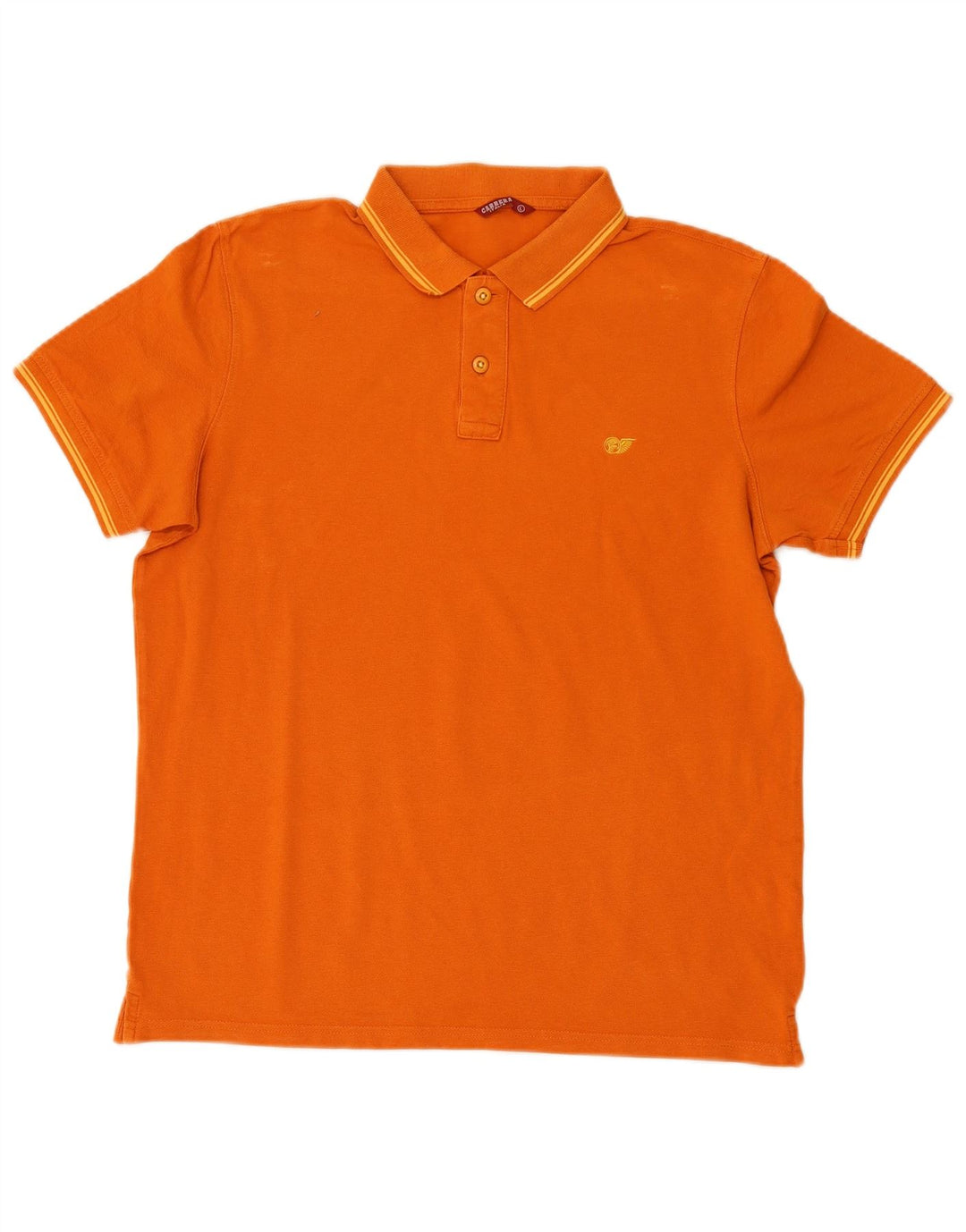 CARRERA Mens Polo Shirt Large Orange Cotton