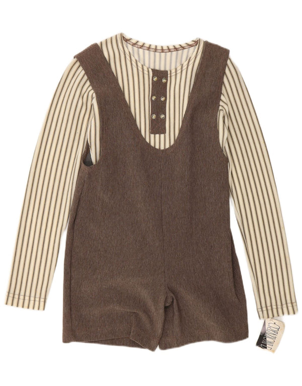 Vintage ženski komplet od 2 komada UK 12 srednje smeđe pruge
