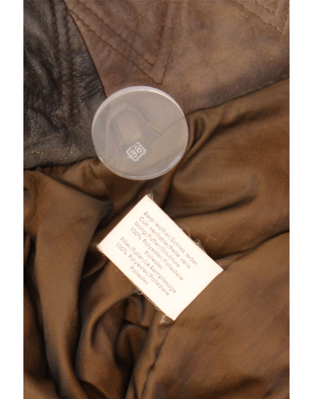 VINTAGE ženski kožni kaput s kapuljačom EU 38 srednje smeđa koža