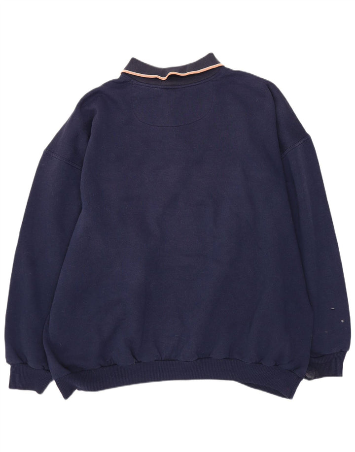 Vintage muška majica s polo izrezom XL tamnoplavi poliester u blokovima boja