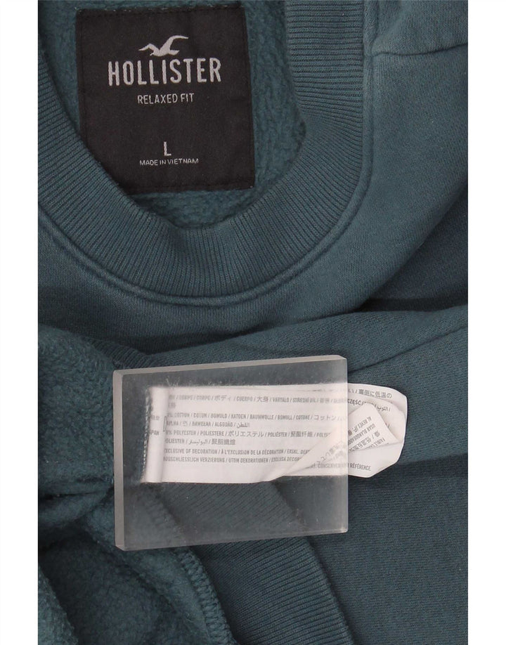 Hollister muška majica s grafičkim motivima, veliki plavi pamuk