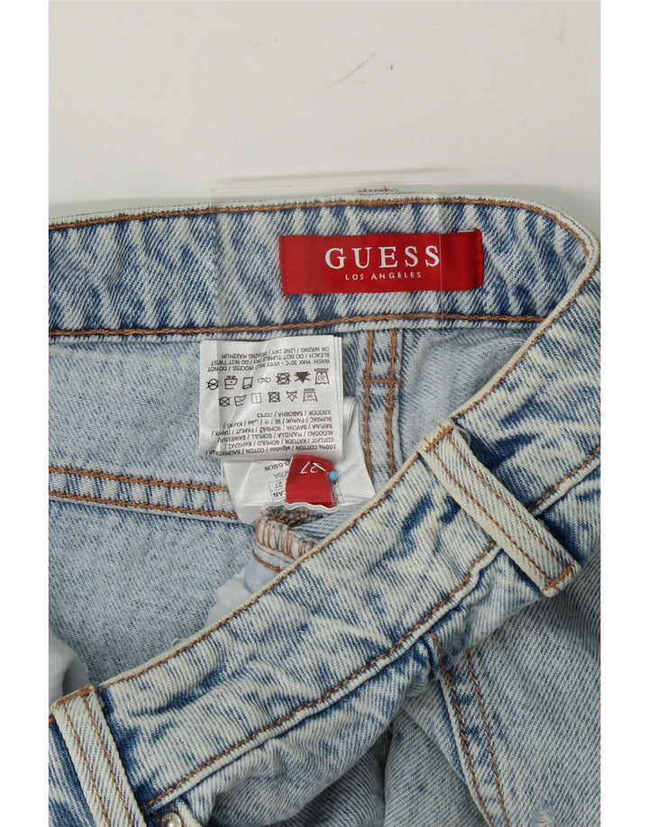 GUESS Womens Distressed Denim Shorts W27 Small Blue Cotton Vintage Guess and Second-Hand Guess from Messina Hembry 