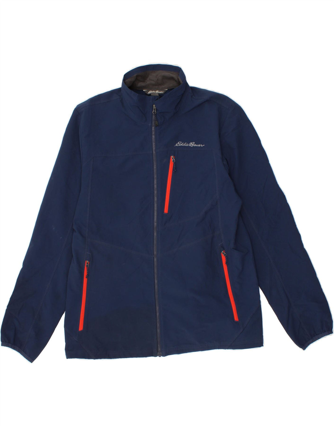 EDDIE BAUER Mens Bomber Jacket UK 40 Large Navy Blue Polyester Vintage Eddie Bauer and Second-Hand Eddie Bauer from Messina Hembry 