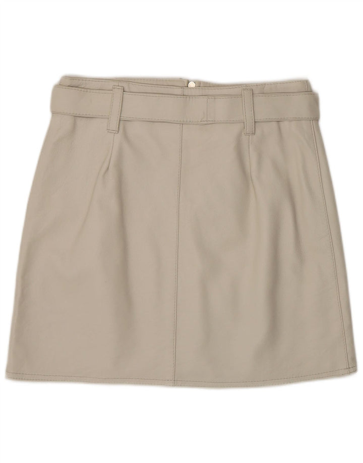 VINTAGE ženska kožna suknja IT 44 srednje veličine W28 siva koža