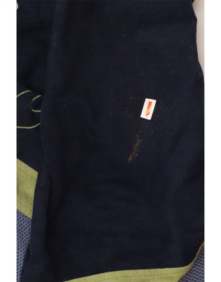 ASICS Mens Tracksuit Top Jacket Small Navy Blue Colourblock Vintage Asics and Second-Hand Asics from Messina Hembry 