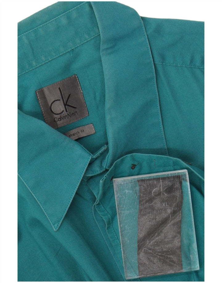 CALVIN KLEIN Muška rastezljiva košulja XL Zeleni pamuk