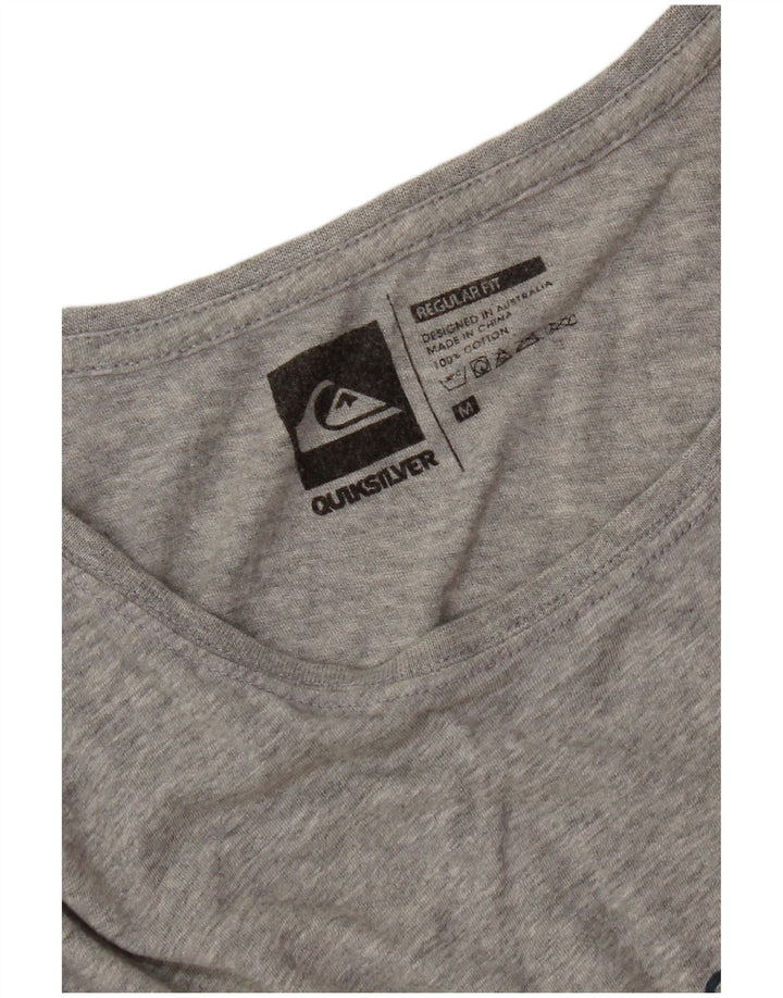 Quiksilver Mens Regular Fit Graphic T-Shirt Top Medium Grey Cotton
