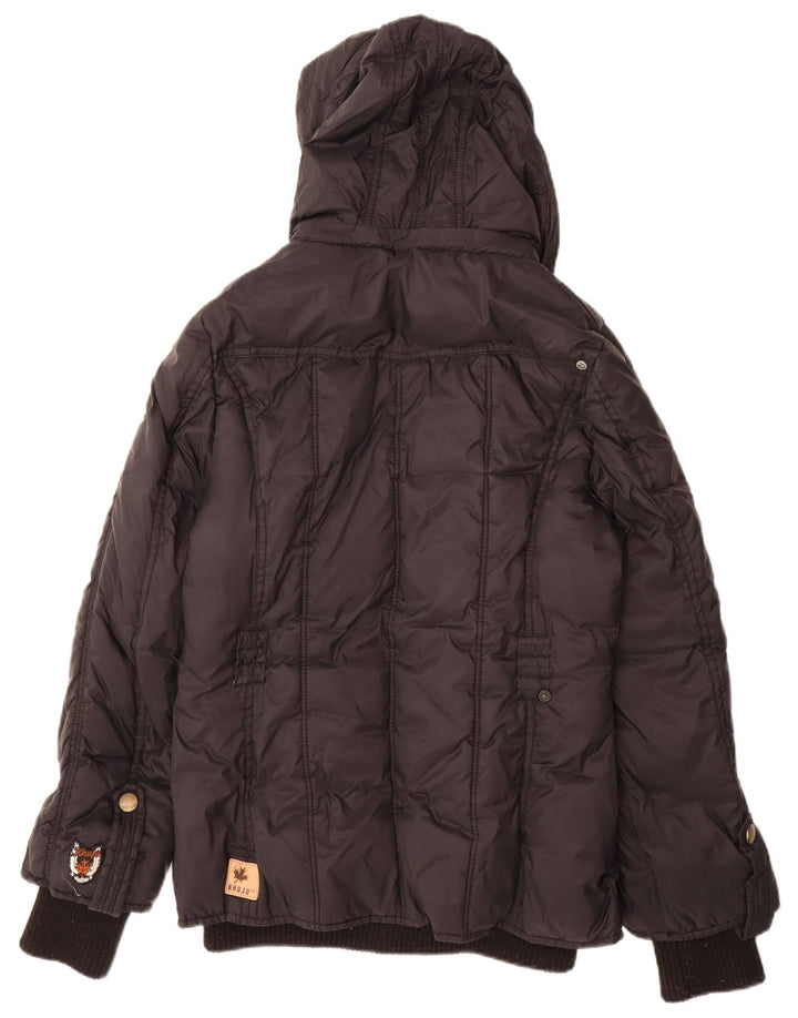 KHUJO ženska podstavljena jakna s kapuljačom UK 16 Veliki crni najlon